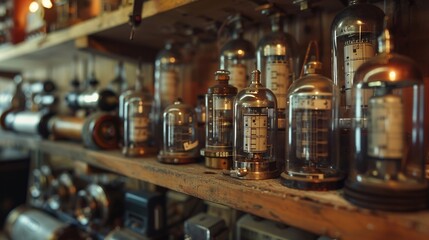 These are old radio parts. They are vacuum tubes that were used in electronics.