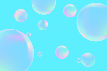 Abstract modern realistic gradient bubbles for wallpaper design. 3D gradient background. Drawing style. Trendy vector style.