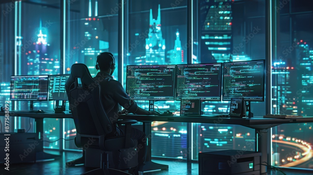 Poster the programmer codes at night