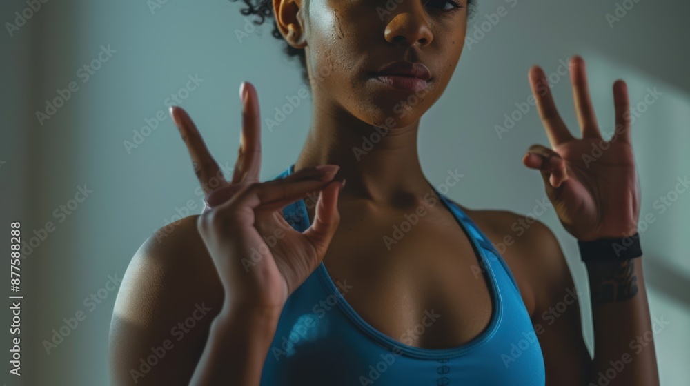 Poster The woman in meditative pose