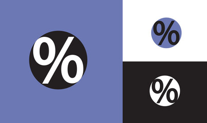 Zero Percent logo design, percentage sign in a circle, Vector logo print format CMYK 300dpi. 