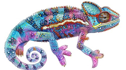 Fototapeta premium Vibrant Chameleon Illustration