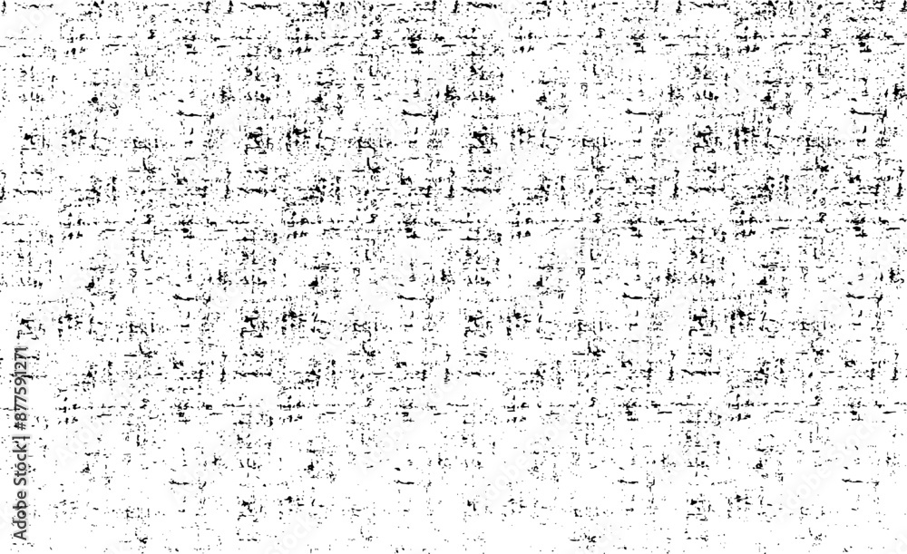 Poster monochrome texture composed of irregular graphic vector fabric texture. distressed texture of weavin