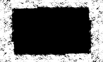 Monochrome texture composed of irregular graphic elements. Distressed uneven grunge background. Abstract vector illustration. Overlay for interesting effect and depth. Isolated on white background.