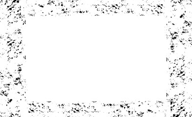 Monochrome texture composed of irregular graphic elements. Distressed uneven grunge background. Abstract vector illustration. Overlay for interesting effect and depth. Isolated on white background.