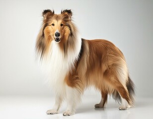 Fototapeta premium Collie on a white background