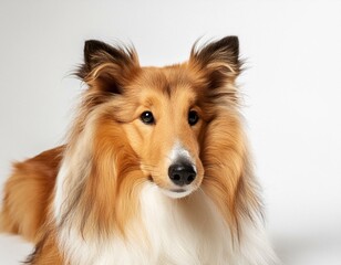 Fototapeta premium Collie on a white background
