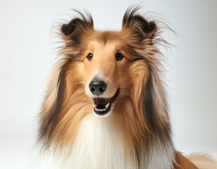 Collie on a white background