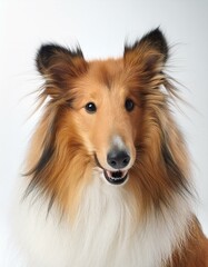 Collie on a white background