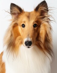 Collie on a white background