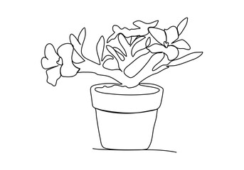 Flower. One line drawing vector illustration.