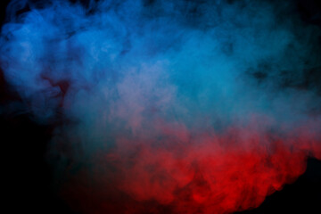 Purple and blue steam on a black background.