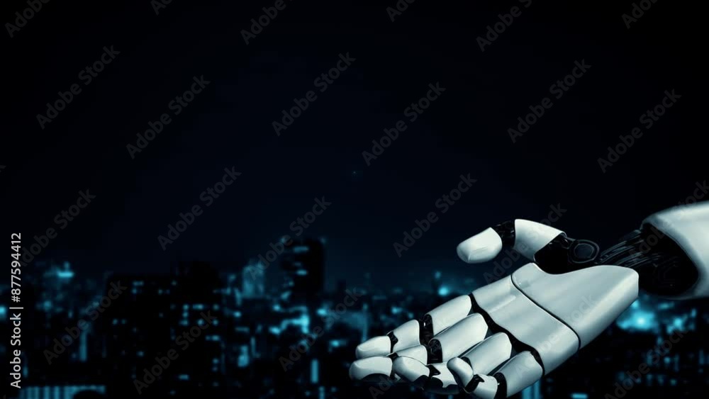 Aufkleber mlp futuristic robot artificial intelligence enlightening ai technology development and machine lear