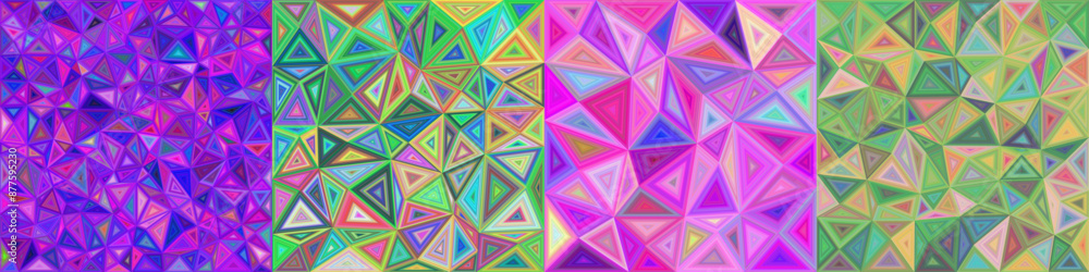 Poster abstract triangle polygon background set
