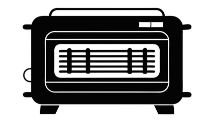 Electric Heater Silhouette Vector - Modern Home Appliance Design