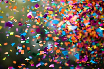 Obraz premium A burst of colorful confetti frozen in time, celebrating a moment of joy