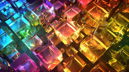 shining glass square background