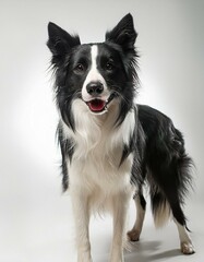 Fototapeta premium Border collie on a white background