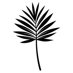 Minimalist Palm Leaf Silhouette Vector Art