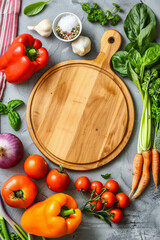 Vibrant and Fresh Culinary Background with Copy Space Featuring Herbs, Spices, and Vegetables for Food Photography, Recipe Blogs, and Culinary Projects