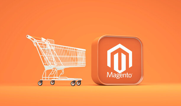 Magento, Commerce Visual Concept. Social Media Background.