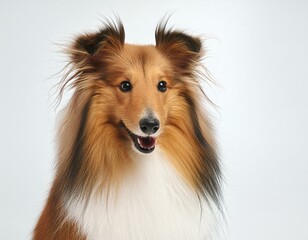 Fototapeta premium Shetland Sheepdog on a white background