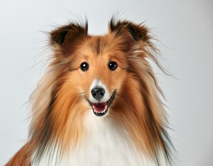 Fototapeta premium Shetland Sheepdog on a white background