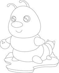 Caterpillar Bowling Bowling ball Animal Vector Graphic Art Illustration