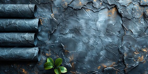 Obraz premium Dark textured background with plant