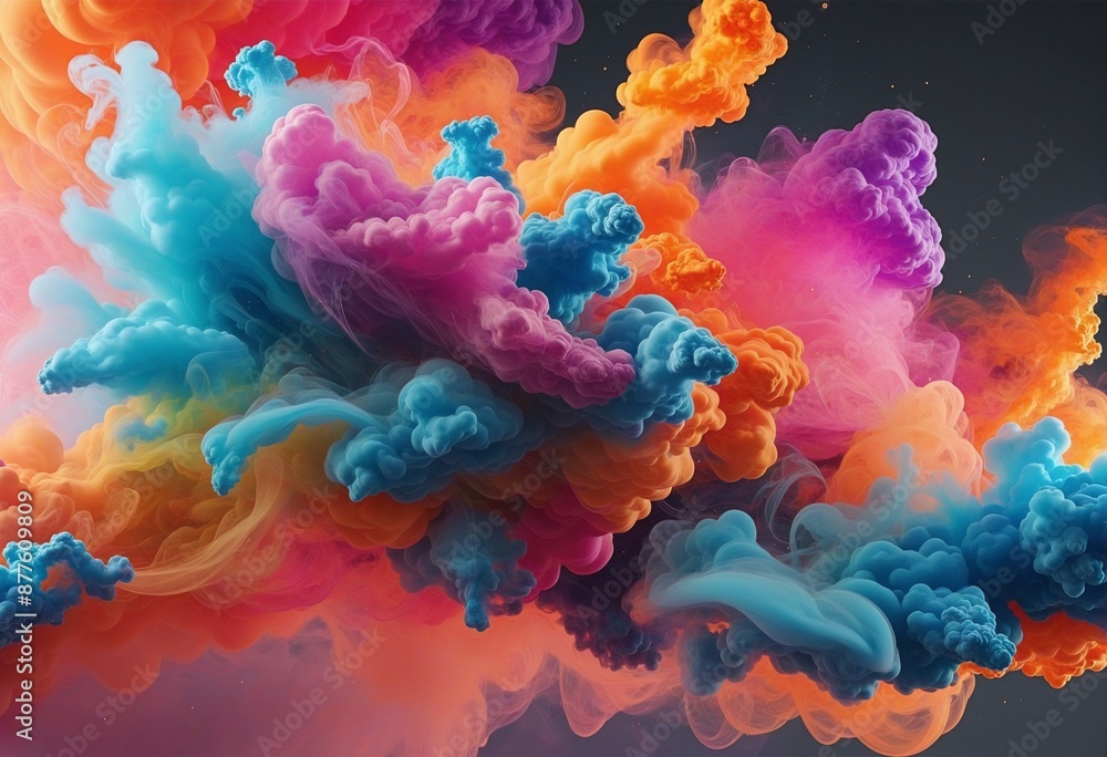 Poster abstract gradient design with three-dimensional explosion effect