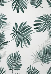 Fototapeta premium Graphic botanical illustration featuring a beautiful vintage leaf design on a white background with intricate details and a seamless pattern
