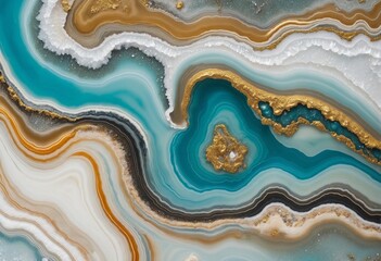Elegant Closeup Blue and Gold Agate Slice Coaster Set with Clean White Background