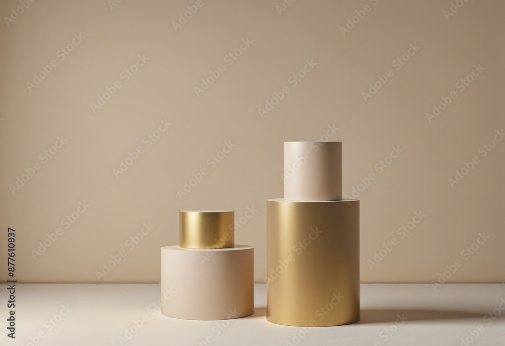 Poster stylish golden clothes rack with an elegant three-dimensional display and an empty copy space backgr