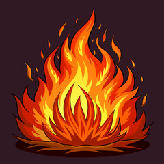 fire flames on black background