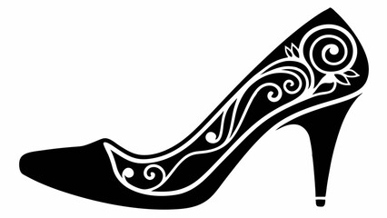 Vector Decorative Ornate Women's Shoe Stock Vector Illustration
