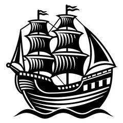 Vector Illustration of Ship Icon - Nautical Graphic Design