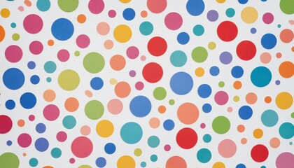 Iridescent rainbow polka dots on a clean white background: a sweet decoration for your business card