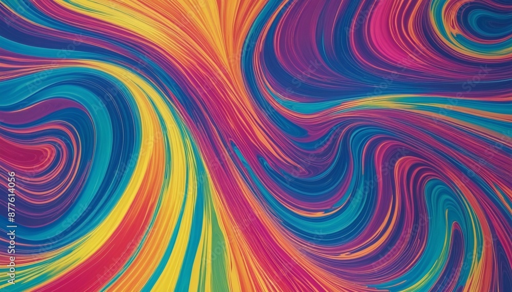 Poster vibrant abstract wave design with sparkling flowing background