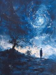 Fototapeta premium Obsidian Horizons and Misty Deceptions: A Photographer's Journey Through Illusions