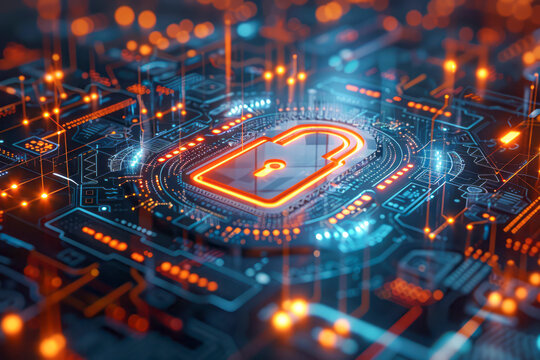 Virtual Fortress: Securing Sensitive Data with Digital Lock Symbol and Cybersecurity Technology
