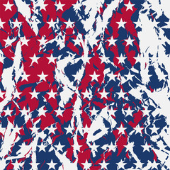 Abstract camo background in national USA colors - white, red and navy blue.