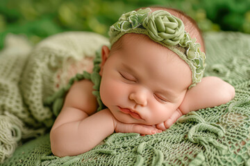 Dreamy newborn photoshoot on lush green backdrop Capturing the magic of those first days