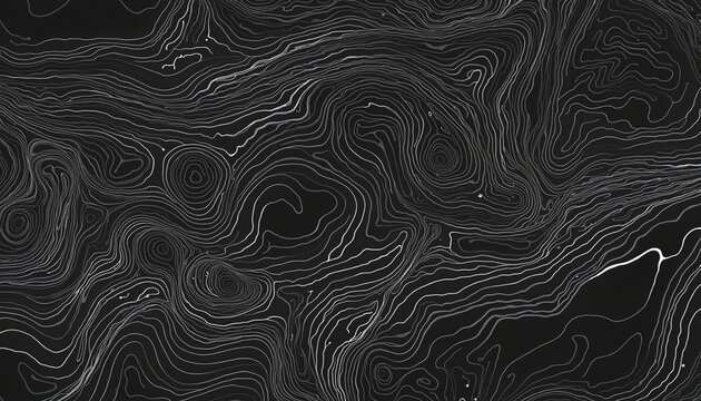 Organic geometric line drawing seamless pattern with a modern abstract topographic map design