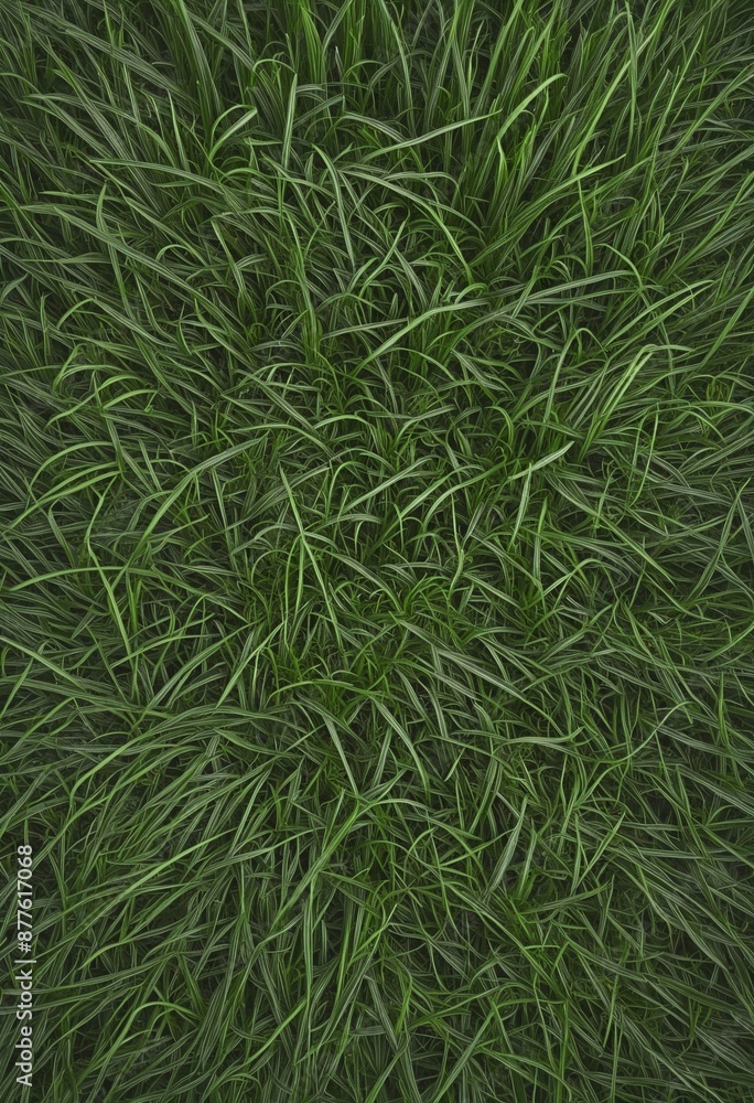Poster 3d rendering of lush meadow foliage in a natural setting