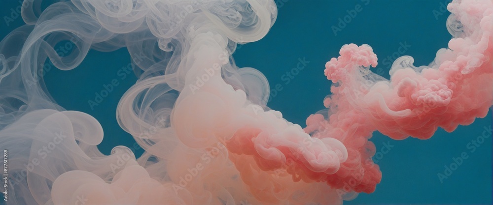 Poster grey smoke patterns swirling in the air create a delicate and captivating design