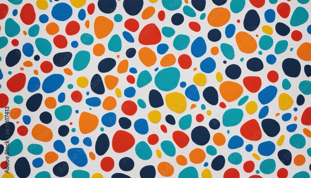 Poster abstract mosaic stone shapes in trendy wrapping with minimalistic design and vibrant colors