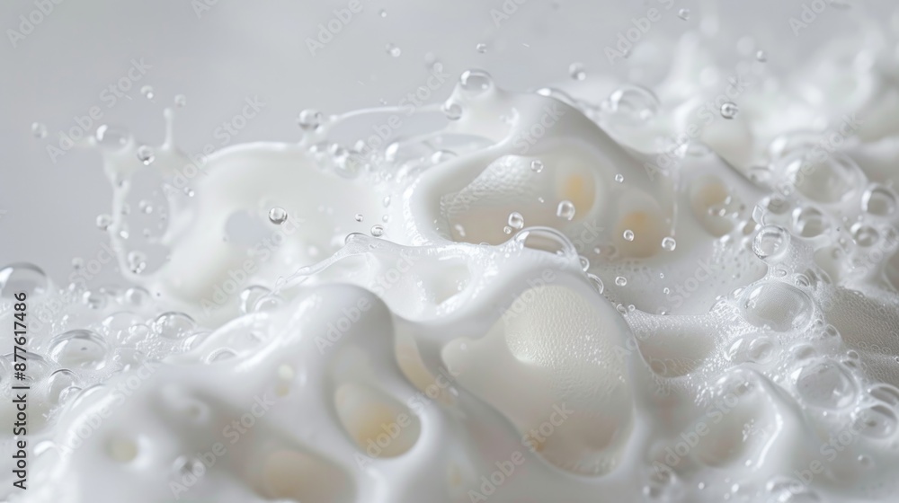 Poster A close-up view of a bowl filled with a clear or colored liquid, suitable for use in various contexts such as food, science, or decorative purposes