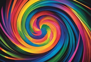 Fototapeta premium Colorful abstract geometric design with vibrant swirls and copy space