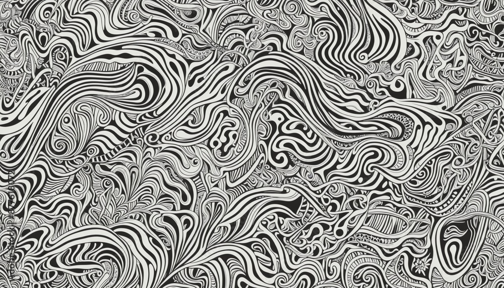 Poster abstract monochrome line art pattern for modern minimalist design