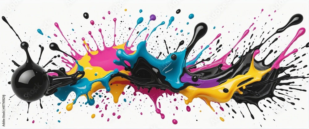 Poster silhouetted brush strokes and ink splatters create a cohesive set of artistic textures in this vecto